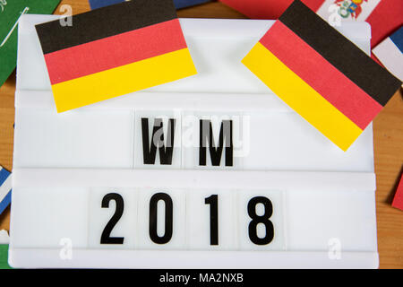 Lightbox avec le mot WM - allemand pour la coupe du monde Banque D'Images