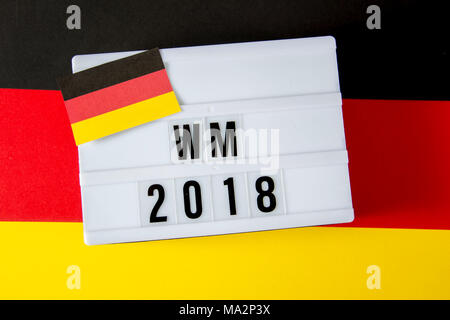 Lightbox avec le mot WM - allemand pour la coupe du monde Banque D'Images