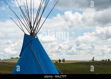 En tipi bleu 'Big Sky' Montana Banque D'Images