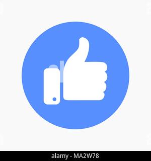 Thumb up symbole, icône de doigt vector illustration. Comme signe de main. Illustration de Vecteur