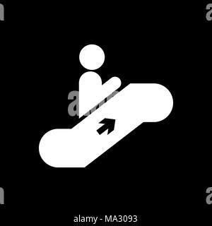 Sur l'icône de l'homme l'escalator plat simple vector illustration. Illustration de Vecteur