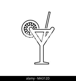 Verre à cocktail simple icône illustration style plat. Illustration de Vecteur