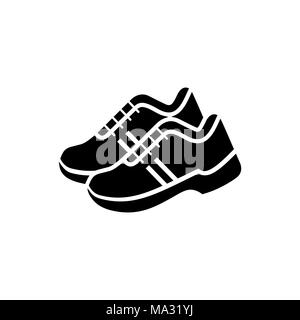 Chaussures de sport chaussures de style plat simple icône. Illustration de Vecteur