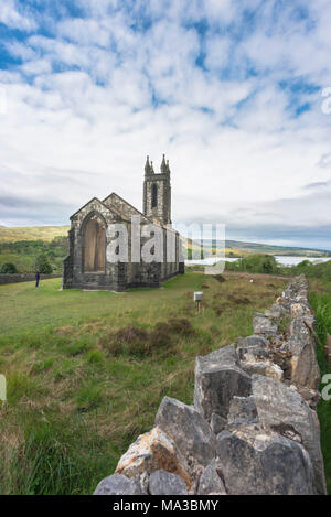 Dunlewey (Dunlewy) vieille église, empoisonné Glen, comté de Donegal, région de l'Ulster, l'Irlande, l'Europe. Banque D'Images