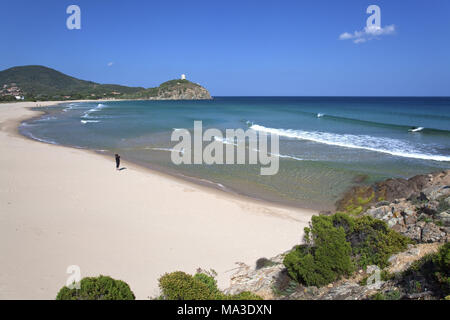 Italie, Sardaigne, Sardaigne du Sud, côte sud, Chia, Baia Chia, Torre di Chia, Spiaggia, Costa del Sud, Banque D'Images