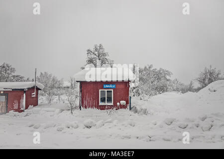 Voyage en train de Kiruna à Boden, Suède Banque D'Images