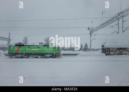 Voyage en train de Kiruna à Boden, Suède Banque D'Images