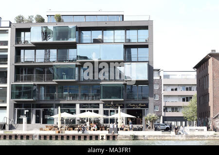 Immeuble de bureaux modernes, 'Hafen' (Waterfront), ville de Münster Banque D'Images