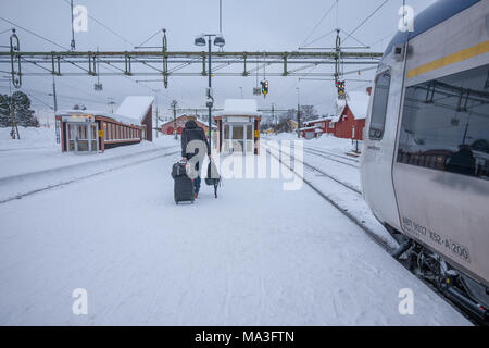 Voyage en train de Kiruna à Boden, Suède Banque D'Images