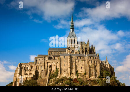 Mont Saint Michel abbaye monastère sur l'île en Normandie, dans le Nord de la France Banque D'Images