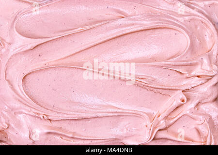 Vue de dessus de la surface de glace à la framboise rose Banque D'Images