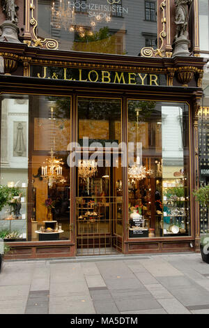 Glashaus en Lobmeyr Kärntner Straße (rue) à Vienne, Vienne, Autriche Banque D'Images