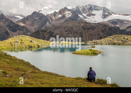 Mutterbergersee, Wilde Wasser Weg, Stubaital, Neustift am Stubaital, Innsbruck Land, Tyrol, Tyrol, Autriche, Europe Banque D'Images