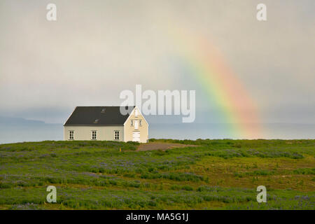 Près de arc-en-ciel, le nord de l'Islande, Husavik Nordurland Eystra, Islande Banque D'Images