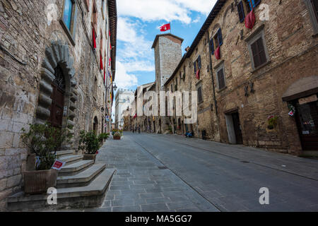 L'Italie, l'Ombrie, Gubbio, Centre de la vieille ville Banque D'Images