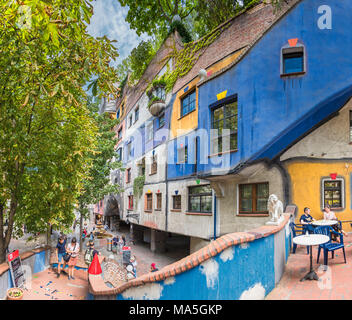 Vienne, Autriche, Europe. La maison Hundertwasser Banque D'Images