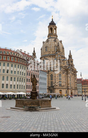 L'église Frauenkirche de Dresde, Saxe, Allemagne Banque D'Images