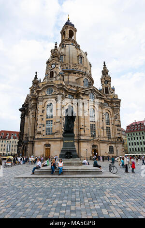 L'église Frauenkirche de Dresde, Saxe, Allemagne Banque D'Images