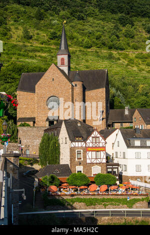 Église de Cochem, vallée de la Moselle, Rhénanie-Palatinat, Allemagne Banque D'Images