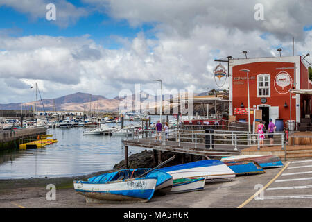 La vieille ville de Puerto del Carmen, Harbour Holiday Resort île de Lanzarote, une île espagnole, au large de la côte nord de l'Afrique de l'ouest 2018 Banque D'Images