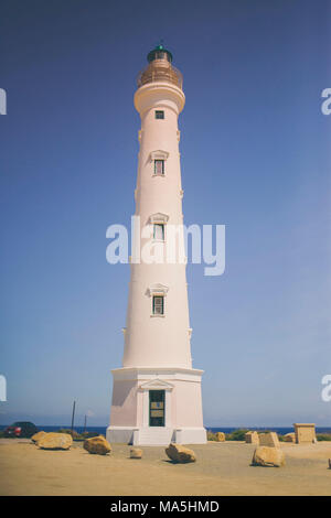 Phare California à Oranjestad, Aruba Banque D'Images