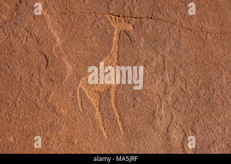 Gravures rupestres, Unesco world heritage sight, Twyfelfontein, Namibie Banque D'Images