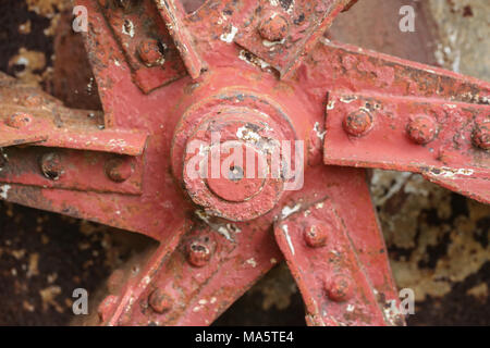 Close up rusty old hélice de fer rouge Banque D'Images