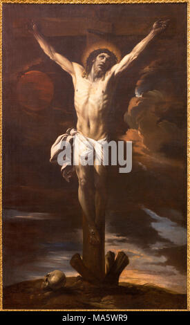 Saragosse, Espagne - 1 mars 2018 : Le tableau de la Crucifixion dans l'église de Giacinto Brandi (1670 - 1675). Banque D'Images