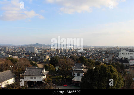 La vue de la ville de Inuyama du château complexe. Prises au Japon - février 2018. Banque D'Images