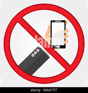 Aucun signe de téléphone . Modèle plat. vector illustration Illustration de Vecteur