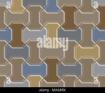 Argile brique 3D worm chaussée texture pattern tile de piétons, trottoir, sentier, conception vectorielle Illustration de Vecteur