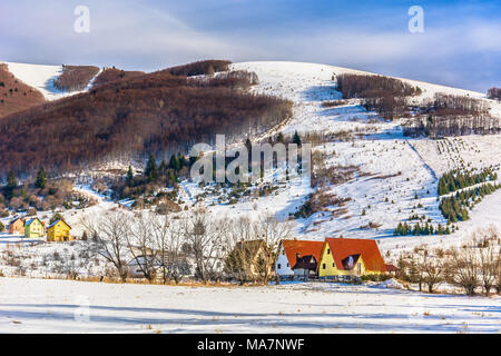 Vue panoramique à Kupres winter resort en Europe, la Bosnie-et-Herzégovine. Banque D'Images