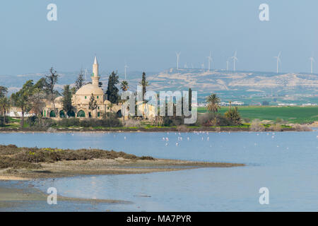 Hala Sultan Tekke lieu d'enterrement de la tante du prophète Muhammad Umm Haram, et sanctuaire musulman dans l'île de Chypre Banque D'Images