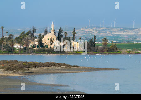 Hala Sultan Tekke lieu d'enterrement de la tante du prophète Muhammad Umm Haram, et sanctuaire musulman dans l'île de Chypre Banque D'Images