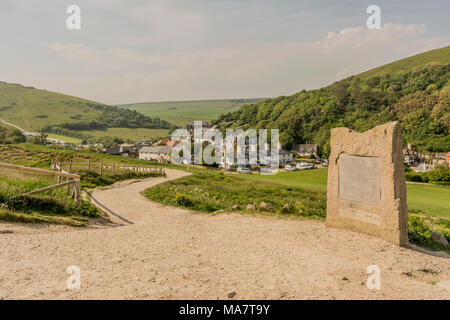 Le site du patrimoine mondial de Lulworth Cove à pierre, Dorset, UK. Banque D'Images