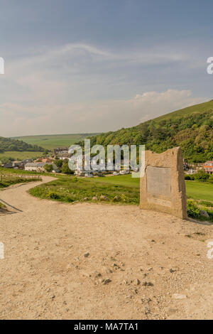 Le site du patrimoine mondial de Lulworth Cove à pierre, Dorset, UK. Banque D'Images