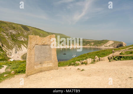 Le site du patrimoine mondial de Lulworth Cove à pierre, Dorset, UK. Banque D'Images