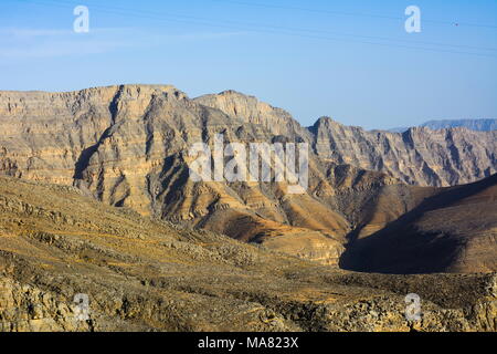 De superbes paysages de montagne désert de Jabal Siae aux Emirats Arabes Unis Banque D'Images