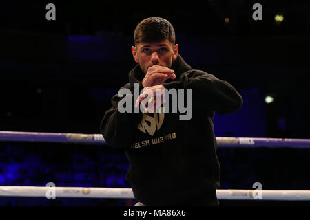 03-28-2018, St Davids Hall, Cardiff. Codina, Joe pendant l'entraînement pour le pubis Anthony Josué V Joseph Parker titre mondial unifié figh Banque D'Images