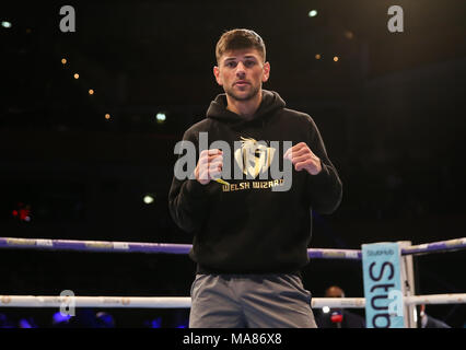 03-28-2018, St Davids Hall, Cardiff. Codina, Joe pendant l'entraînement pour le pubis Anthony Josué V Joseph Parker titre mondial unifié figh Banque D'Images