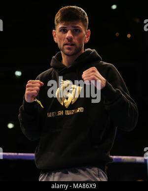 03-28-2018, St Davids Hall, Cardiff. Codina, Joe pendant l'entraînement pour le pubis Anthony Josué V Joseph Parker titre mondial unifié figh Banque D'Images