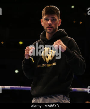 03-28-2018, St Davids Hall, Cardiff. Codina, Joe pendant l'entraînement pour le pubis Anthony Josué V Joseph Parker titre mondial unifié figh Banque D'Images