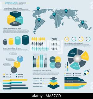 L'infographie Collection d'éléments - vector illustration pour présentation, brochure, site web, blog, flux de mise en page, brochure, bannière, carte, ste Illustration de Vecteur