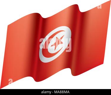 Drapeau de la Tunisie, vector illustration Illustration de Vecteur