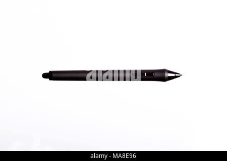 Stylet pour écran tactile Tablet isolé sur fond blanc Banque D'Images