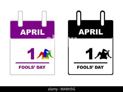 April Fools' Day calendar isolated on white Banque D'Images