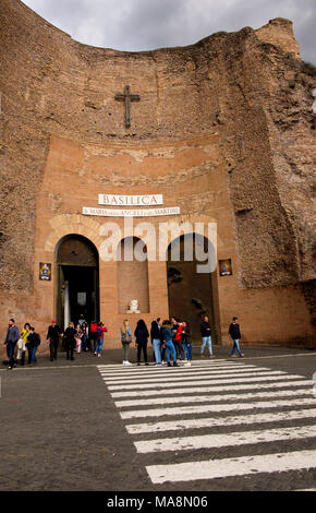 Taillé dans le reste de l'époque romaine un frigidarium, Basilique Santa Maria degli Angeli e dei Martiri, Rome Banque D'Images