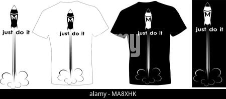 T-shirt design avec une fusée juste le faire imprimer minimaliste Illustration de Vecteur