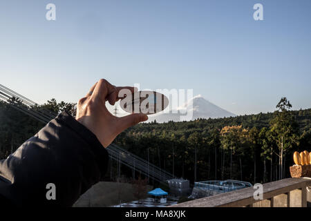 Mishima souvenir une passerelle en bois Banque D'Images