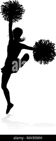 Cheerleader Silhouette Illustration de Vecteur
